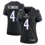 Zay Flowers Baltimore Ravens Nike Women's Alternate Game Jersey - Black