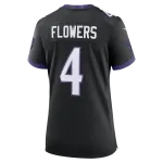 Zay Flowers Baltimore Ravens Nike Women's Alternate Game Jersey - Black
